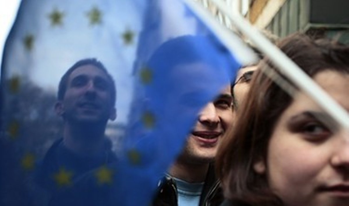 Студенты, флаг ЕС