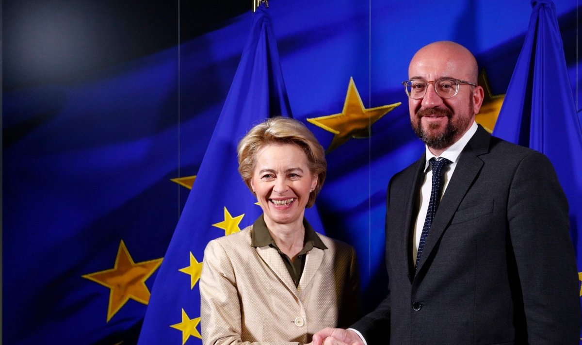 Europos Komisijos vadovė Ursula von der Leyen ir Europos Vadovų Tarybos pirmininkas Charles'is Michelis