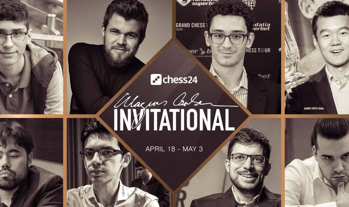 Alireza Firouzja (pirmas iš kairės), greta Magnusas Carlsenas / Foto: Magnus Carlsen Invitational