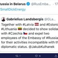 В Twitter российского посольства в Беларуси – оскорбление в адрес главы МИД Литвы