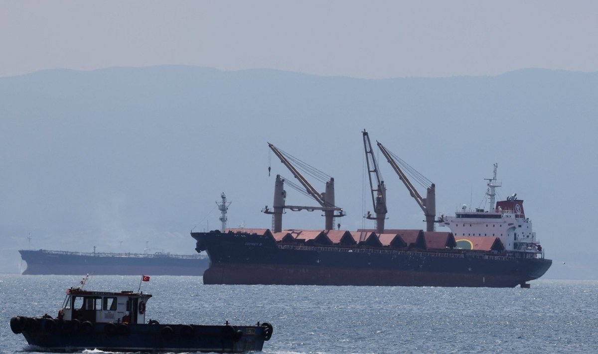 Žiniasklaida: per rusų apšaudymą Chersono uoste užsidegė Turkijos laivas
