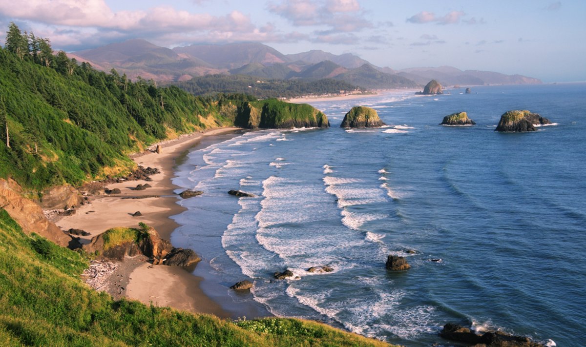 Ecola draustinio paplūdimys, esantis JAV Oregono valstijoje