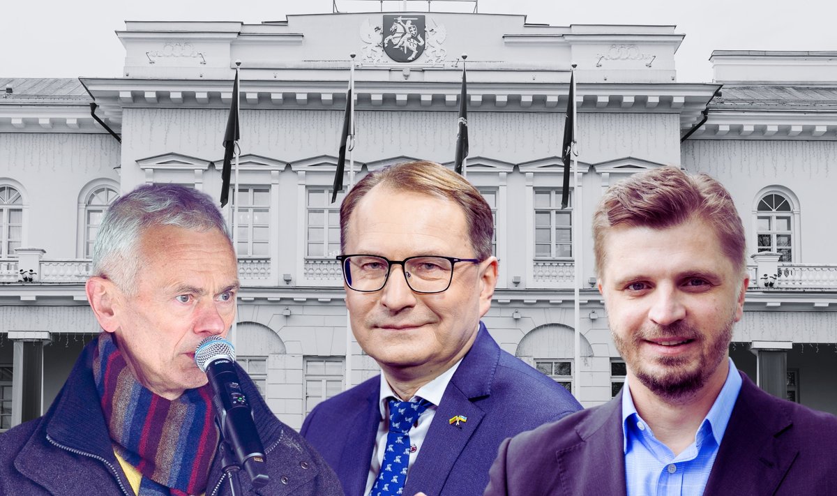Kandidatai į prezidentus: Eduardas Vaitkus, Dainius Žalimas, Giedrimas Jeglinskas. 