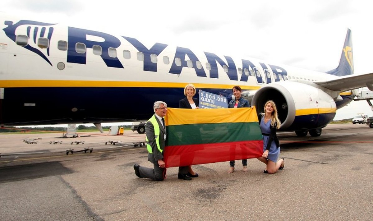 "Ryanair" Kaune nuskraidino 5mln. keleivių