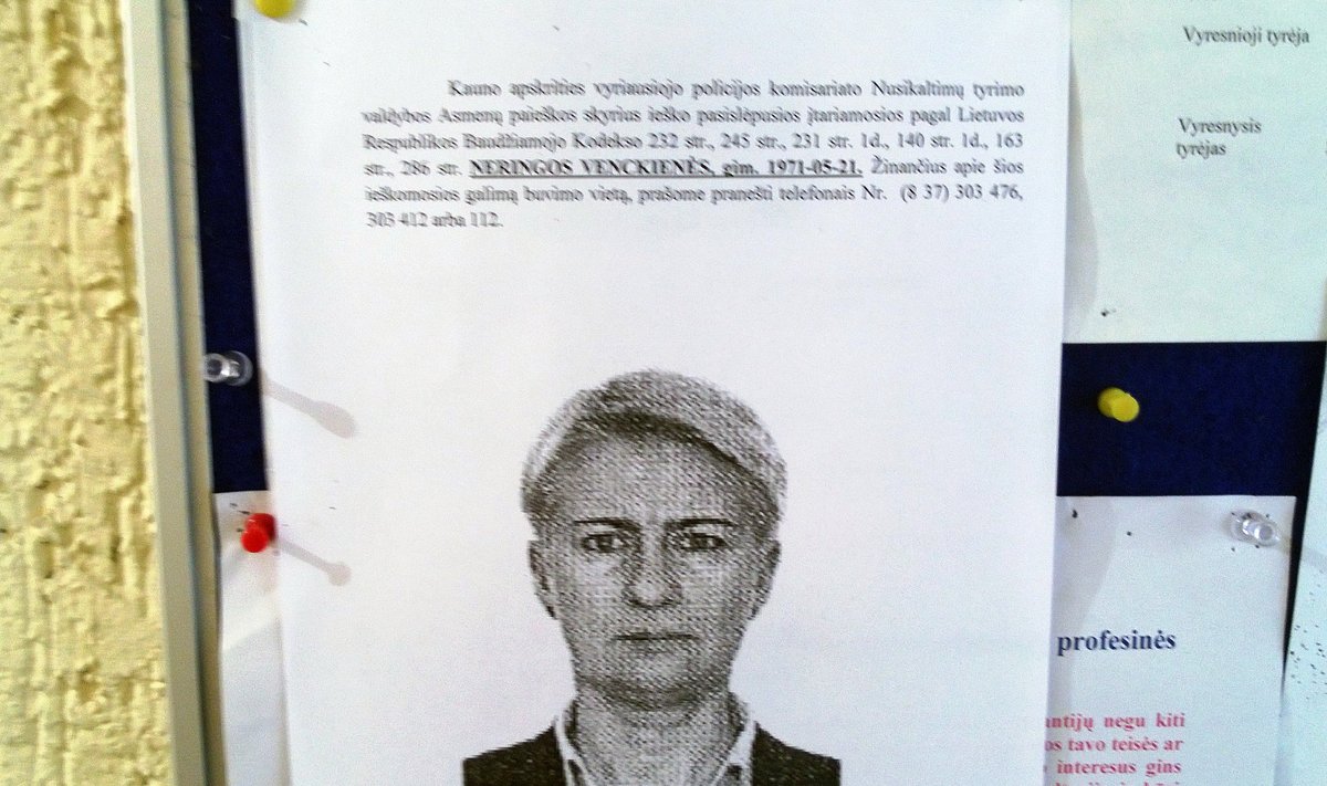 Neringa Venckienė on the wanted list