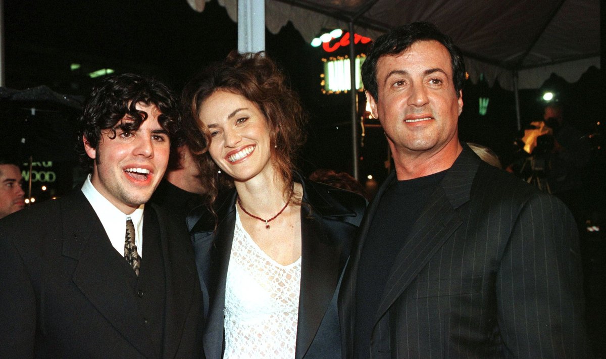 Sylvesteris Stallone (dešinėje) su sūnumi Sage'u Stallone (kairėje)