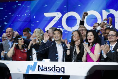 Ericas Yuanas švenčia Zoom IPO startą, 2019 m. balandis