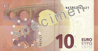 10 eurų nominalo banknotai