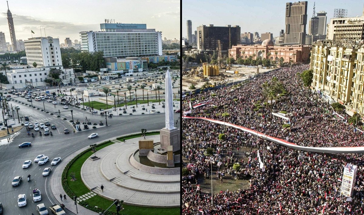 Tahriro aikštė Kaire 2010 ir 2020 metais