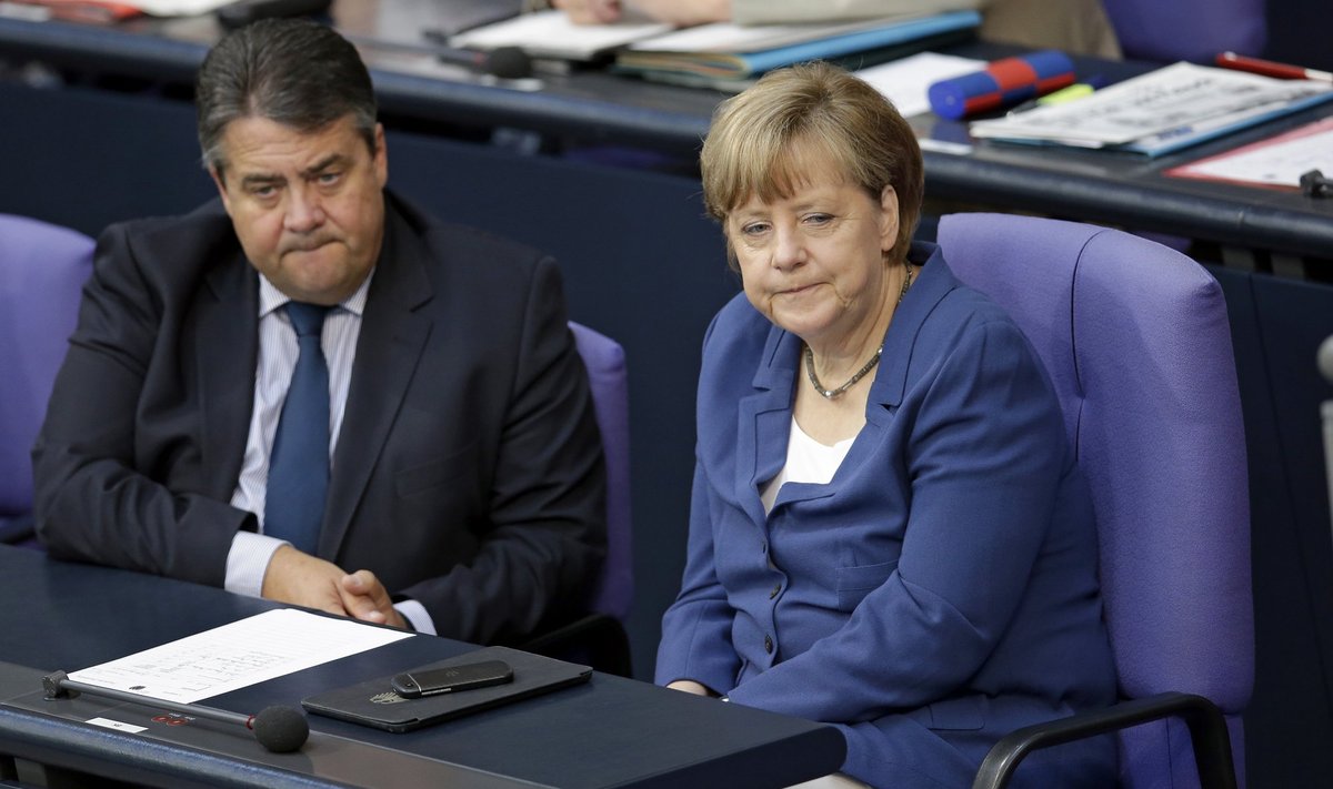 Sigmar Gabriel ir Angela Merkel