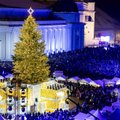 Kalėdų eglės įžiebimas Katedros aikštėje Vilniuje