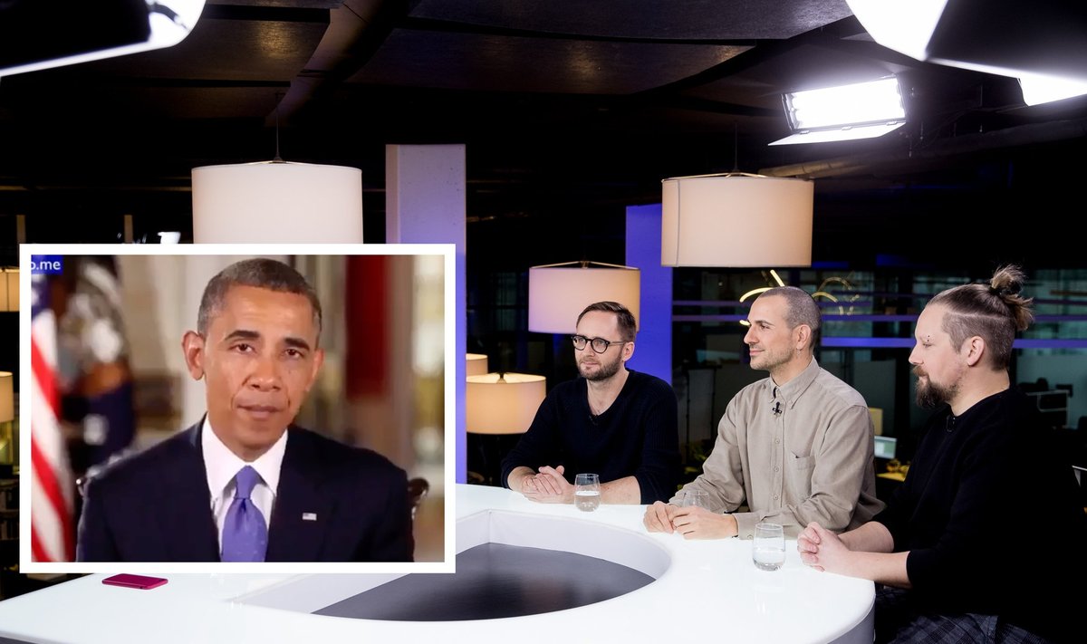 Grupė "The Roop" ir Barackas Obama/Foto: Delfi ir stop kadras