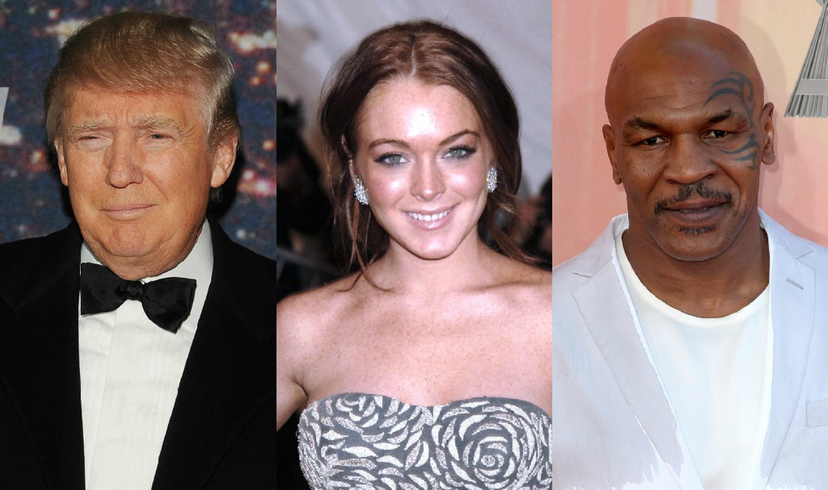Donaldas Trumpas, Lindsay Lohan, Mike'as Tysonas