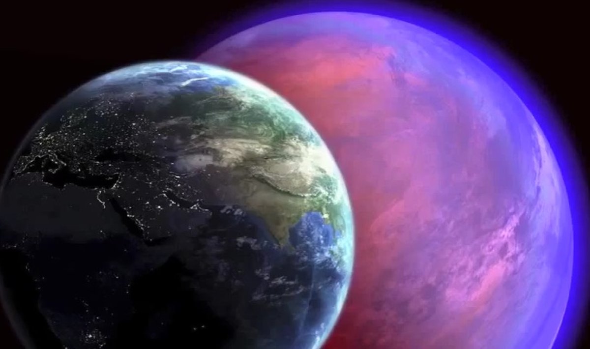 55 Cancri e planetos ir Žemės palyginimas