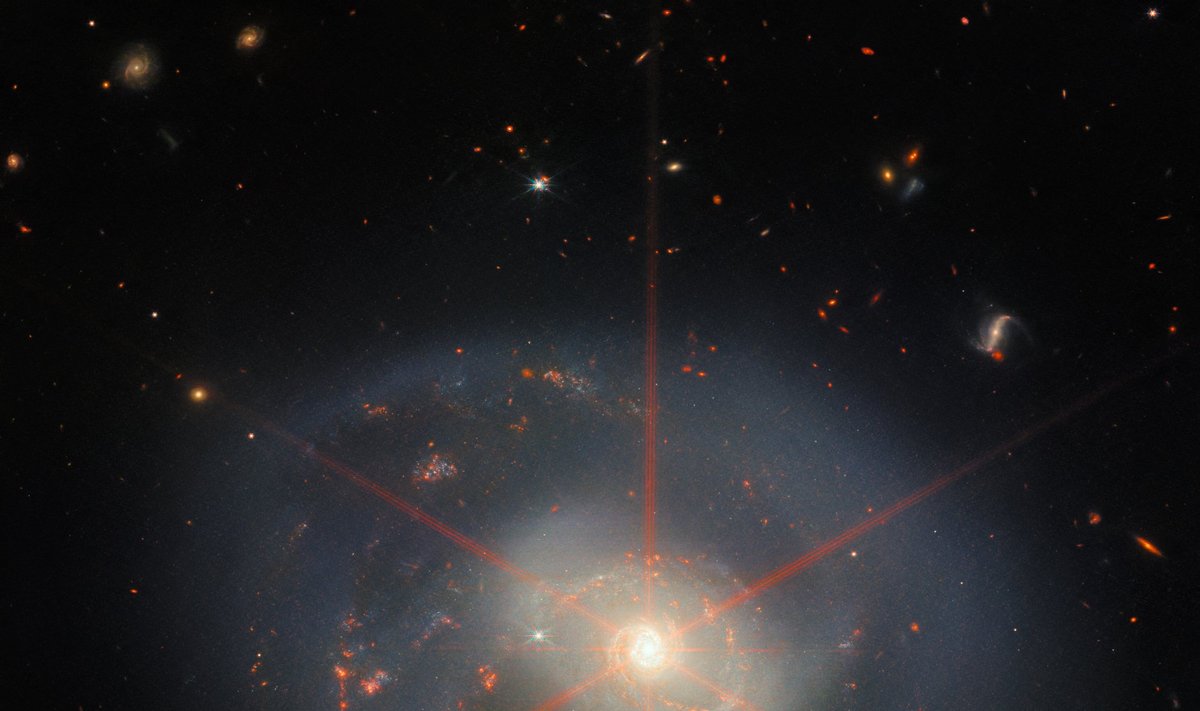 NGC 7469 galaktika. ESA/Webb, NASA & CSA, L. Armus, A. S. Evans