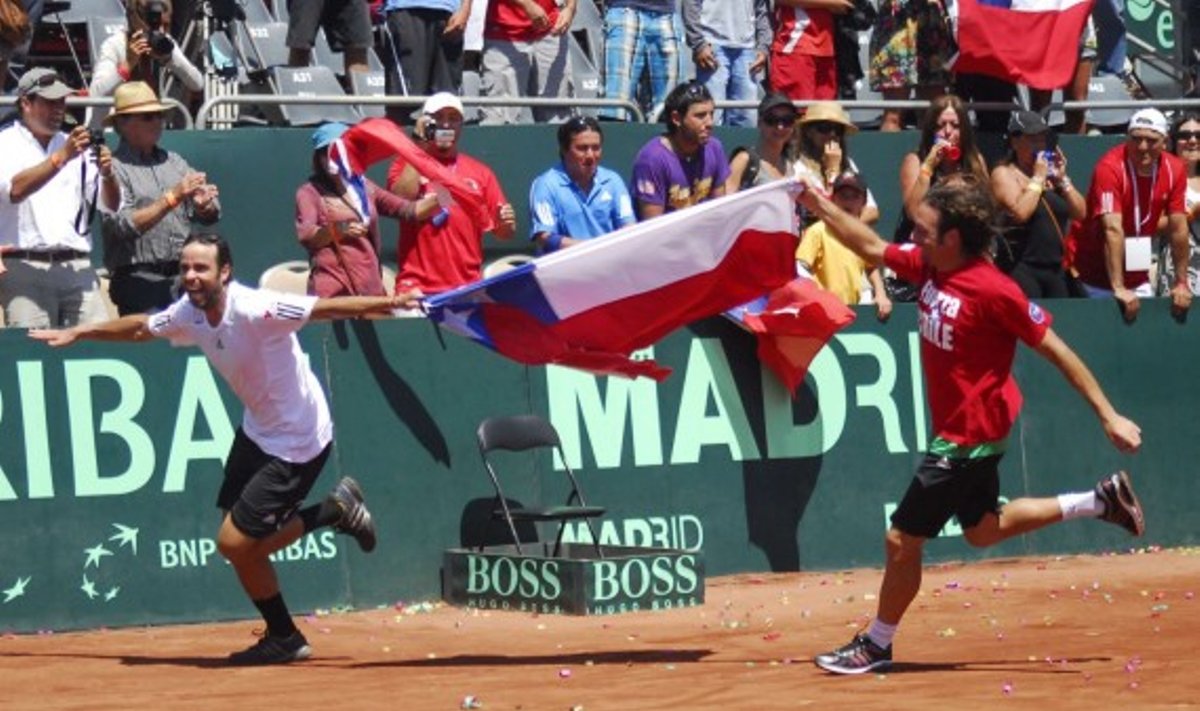 Čilės tenisininkai šventė pergalę