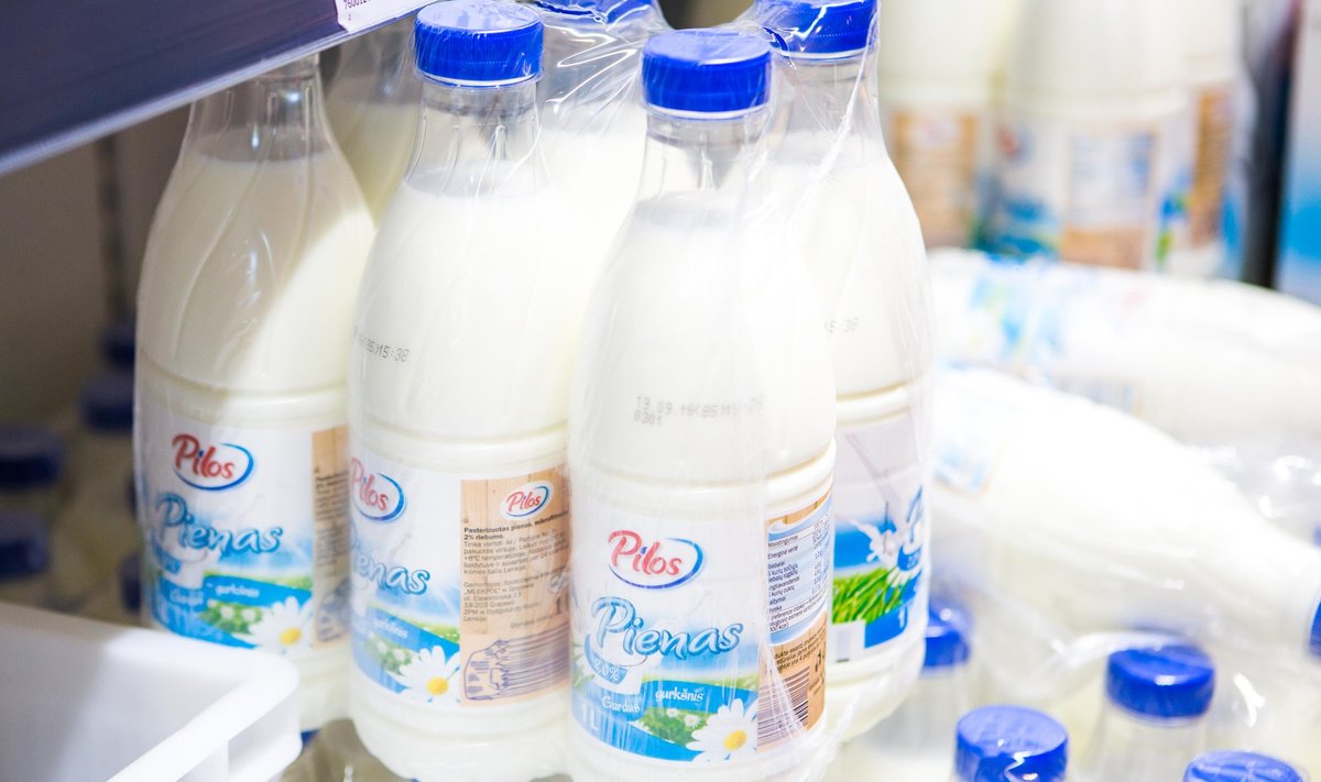 Milk in the the Lithuanian LIDL
