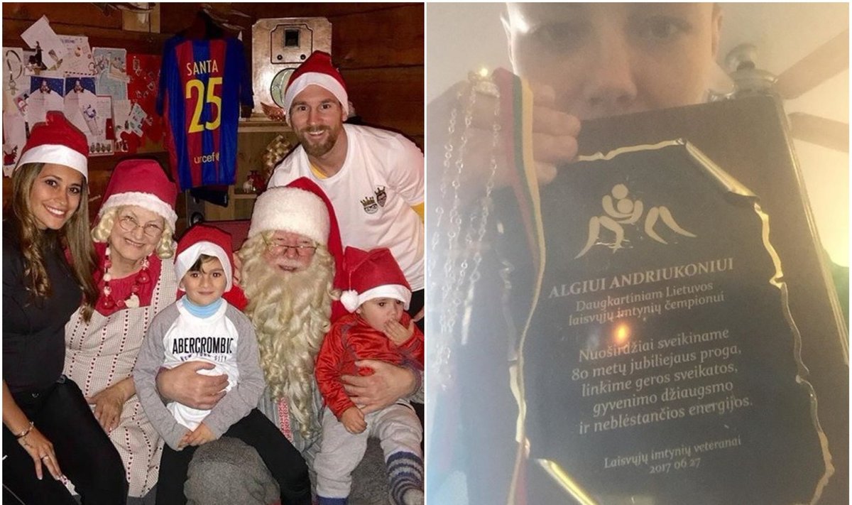 Leo Messi su šeima ir Kalėdų seniu, Rose Namajunas