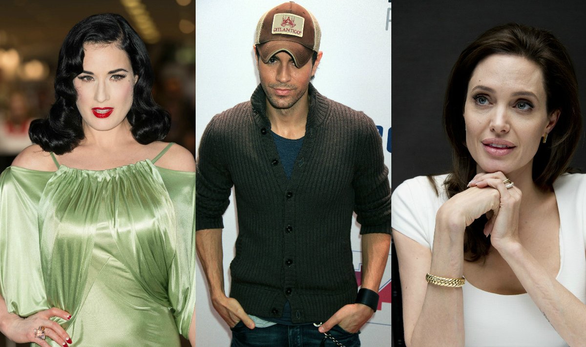 Dita Von Teese, Enrique Iglesias, Angelina Jolie