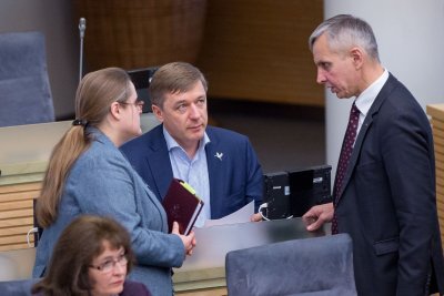 Agnė Širinskienė, Ramūnas Karbauskis and Povilas Urbšys