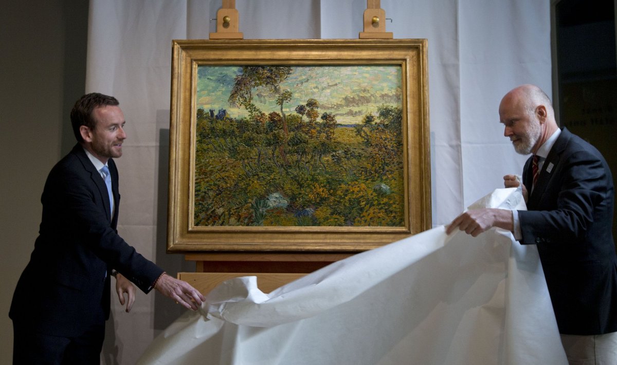 Vincento Van Gogho paveikslas "Saulėlydis prie Monmažur"