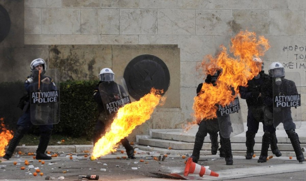 Protestuotojai Atėnuose