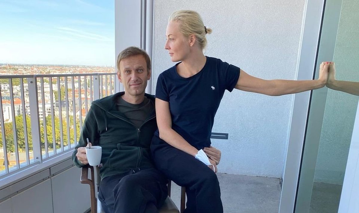 Aleksejus Navalnas su žmona Julija