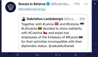 Rusijos ambasados Baltarusijoje komentaras