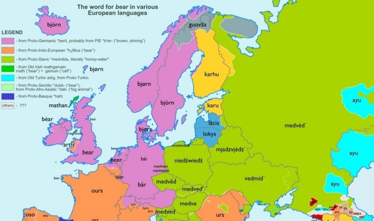 Europos kalbų etimologinis žemėlapis