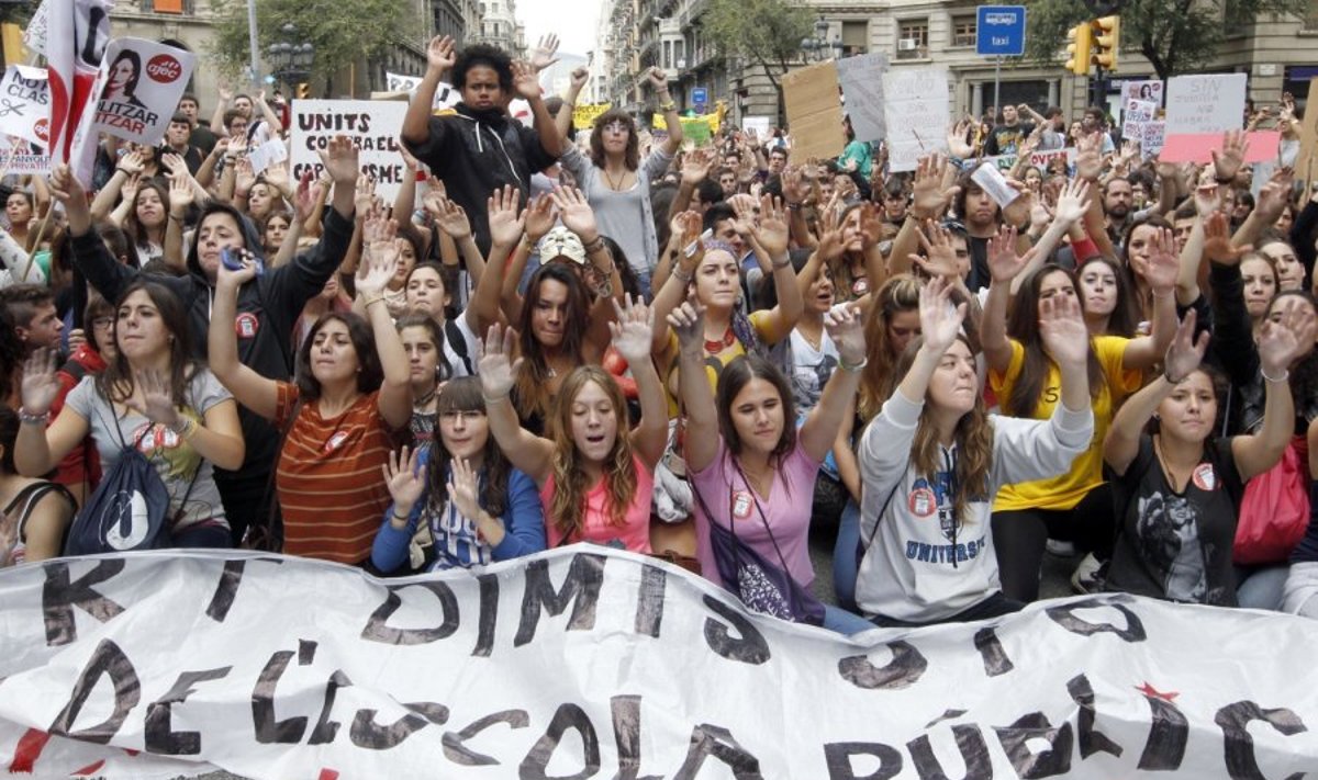 Ispanijoje vyko protestai prieš taupymus švietimo sektoriuje