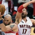 „Raptors“ ir J. Valančiūno sezonas pakibo ant plauko – jie antrą kartą nusileido „Wizards"
