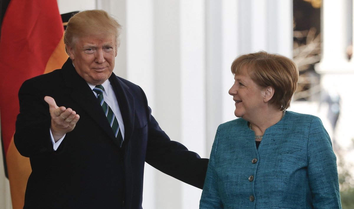 Angelos Merkel ir Donaldo Trumpo susitikimas