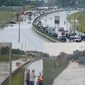 Ливень затопил улицы Вильнюса: водители показали, с чем столкнулись утром