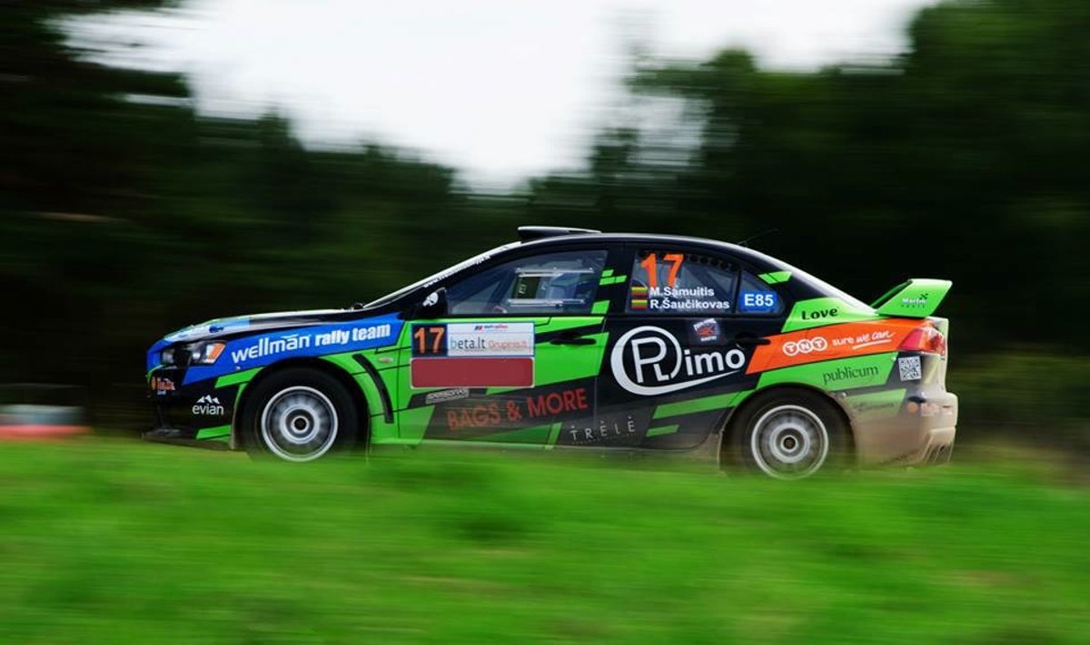 "Wellman Rally Team” komandos "Mitsubishi Lancer Evo X”  (A.Venskaus nuotr.)