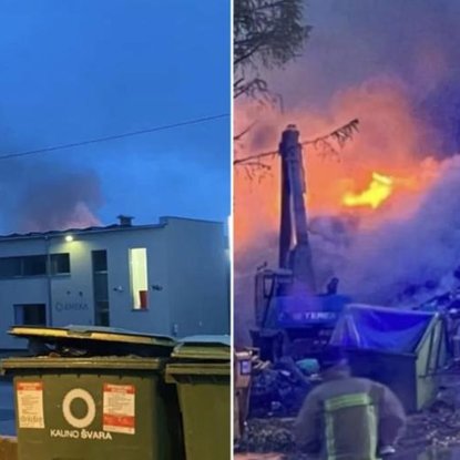 Pranešama apie gaisrą „Ekonovus“ Kauno rajone 