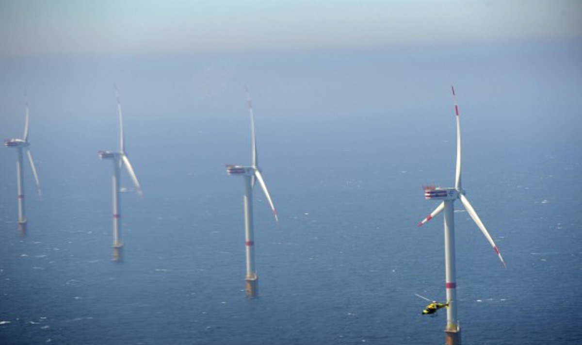 Apie 30 km nuo Belgijos krantų jūroje pradedamos eksploatuoti , generuosiančios elektros energiją