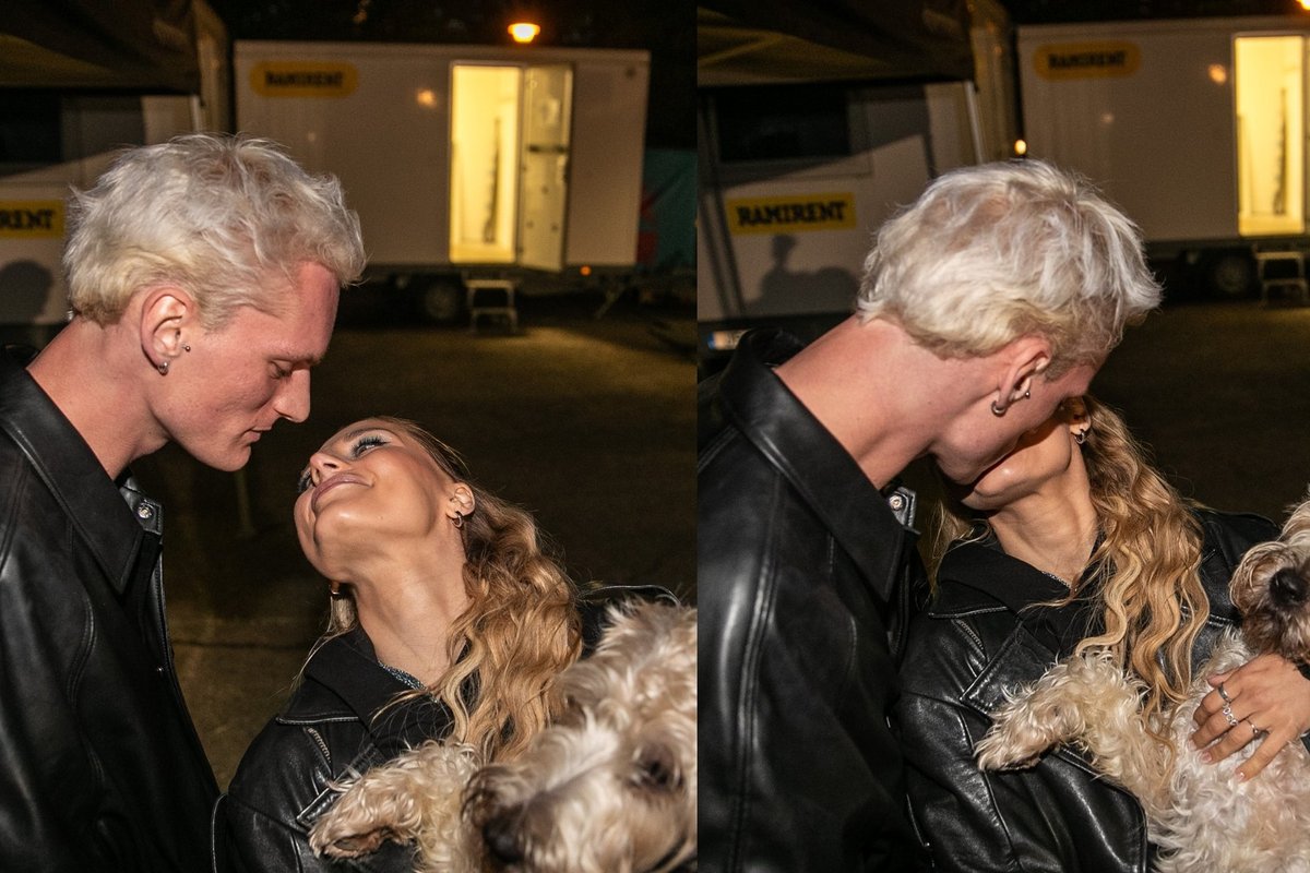 Jessica Shy og Benas Aleksandravičius, tilstede på Karklė-festivalen, slapp ikke hverandres hender: de kysset lidenskapelig