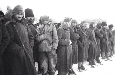 Į nelaisvę patekę rumunų ir vengrų kariai. Rytų frontas. 1943 m.