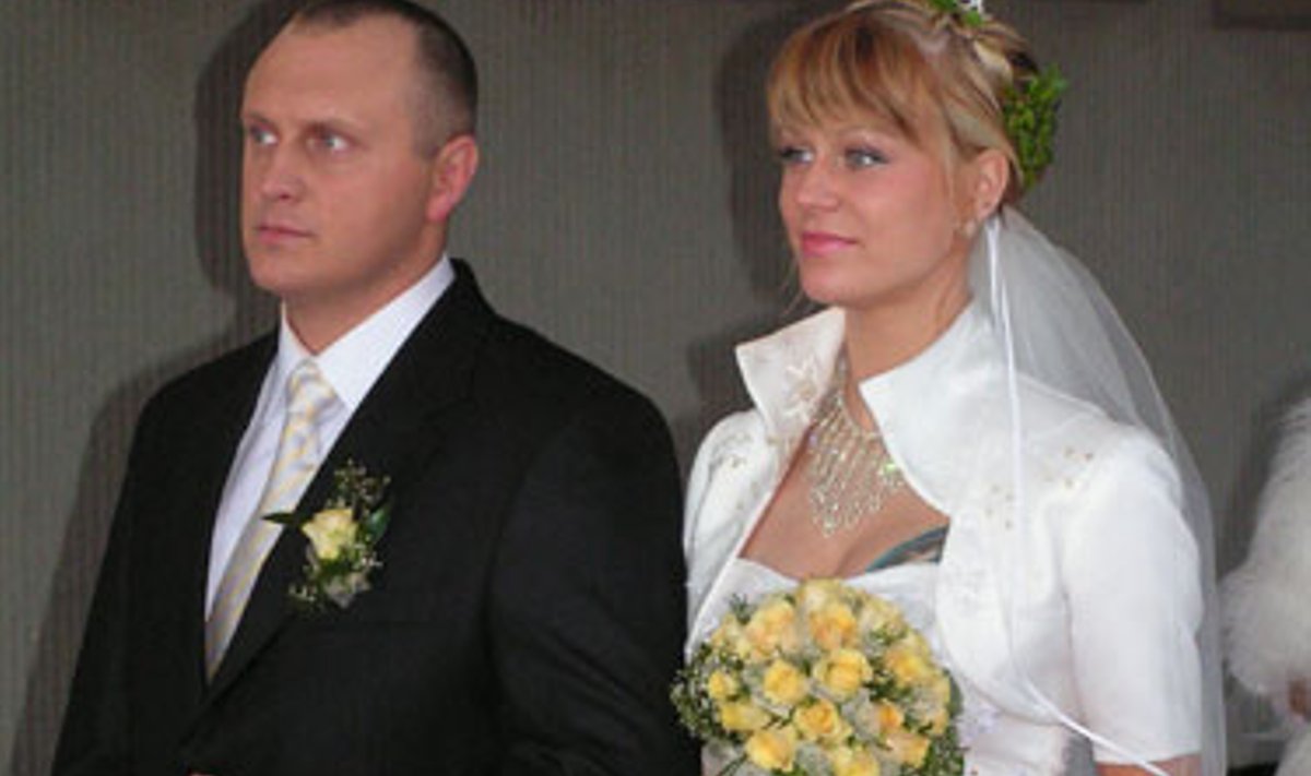 Neringa Kovėraitė su vyru Jaroslavu Dambrovskiu