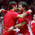 Šveicarijos tenisininkai vėl pirmauja Daviso taurės turnyro finaliniame mače