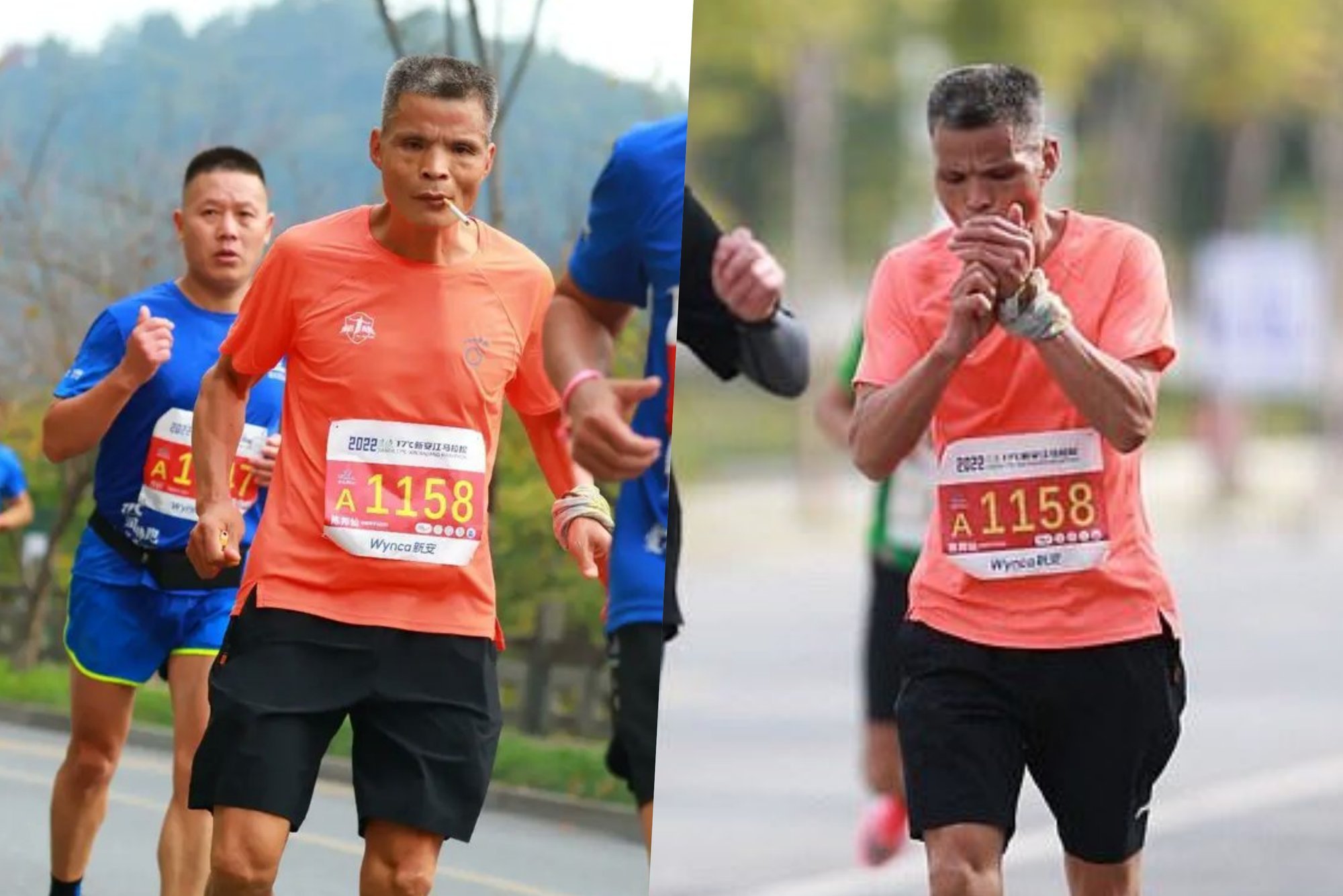 Szalony: „Wujek Chen”, 50-letni Chińczyk, przebiegł maraton w 3,5 godziny.  dym (niespodzianka)