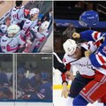 Ant NHL ledo – kaip tarpuvartėje: po sekundės „žaidimo“ lūžo abu nubaustųjų suoleliai