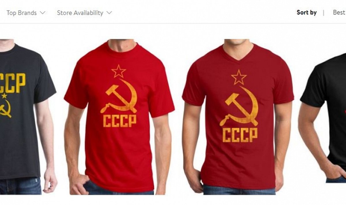 T-shirts with USSR symbols sold by Walmart