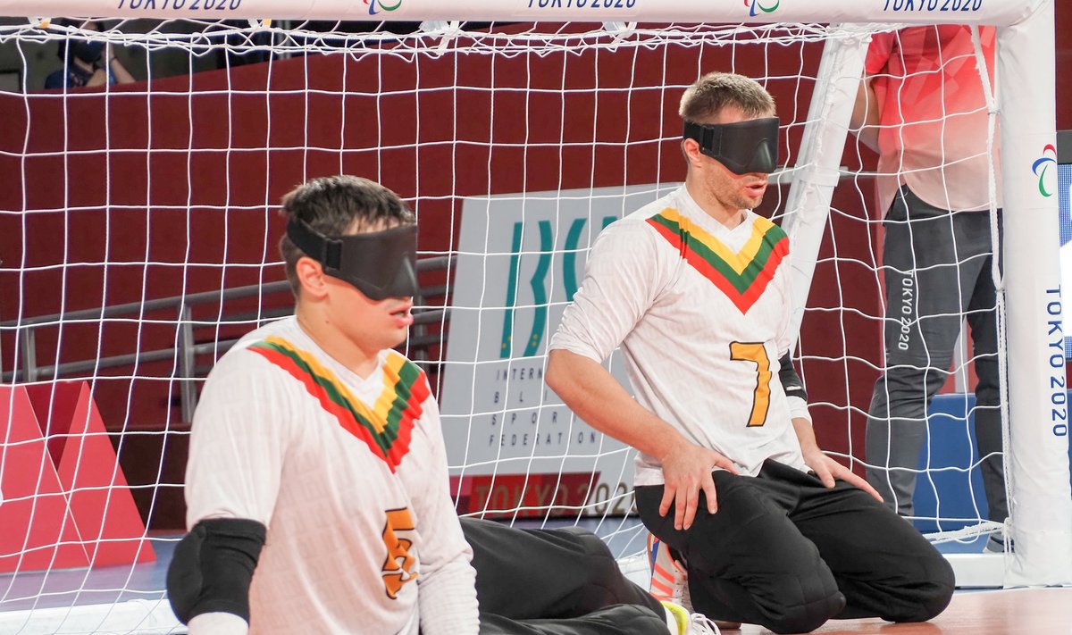Tokijo paralimpinių žaidynių golbolo turnyro pusfinalis: Lietuva - Brazilija (Foto: Dainius Ožalas)
