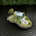 Latviai ant plaukiojančios salos pastatė unikalų namą: nespėja priimti visų norinčiųjų