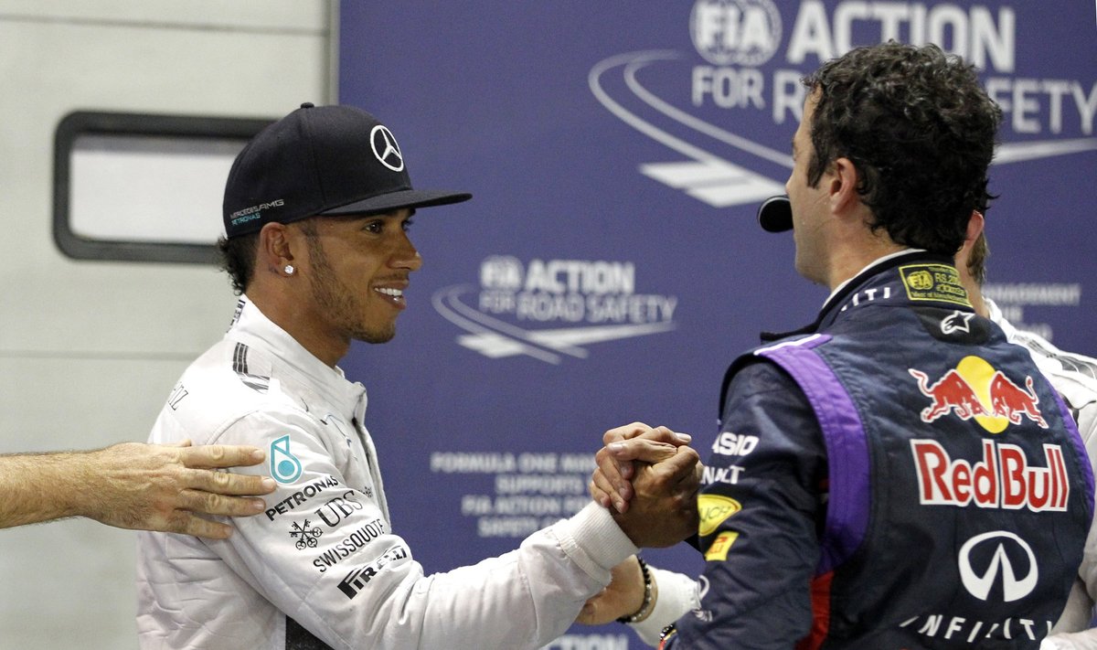 Lewisas Hamiltonas ir Danielis Ricciardo