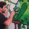Sirijoje menininkas įamžino su koronavirusu besigalynėjusį Trumpą