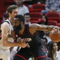 NBA naktis: „Rockets“ netikėtai krito Majamyje, N. Jokičius toliau siautėja