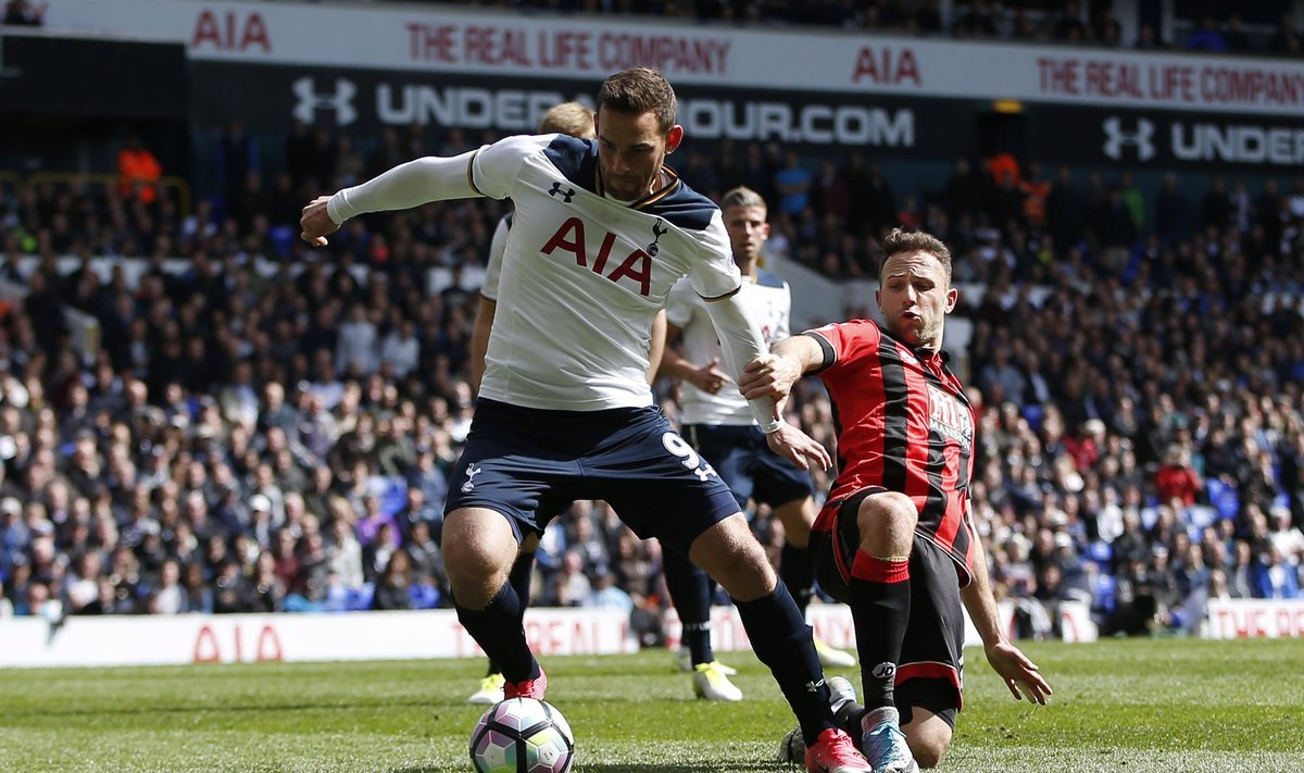Premier lyga, Tottenham Hotspur - AFC Bournemouth mačo akimirka, Vincent Janssen pelno įvartį