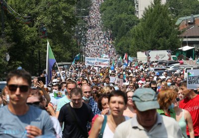 Protestuotojai Chabarovske reikalauja paleisti Sergėjų Frugalą